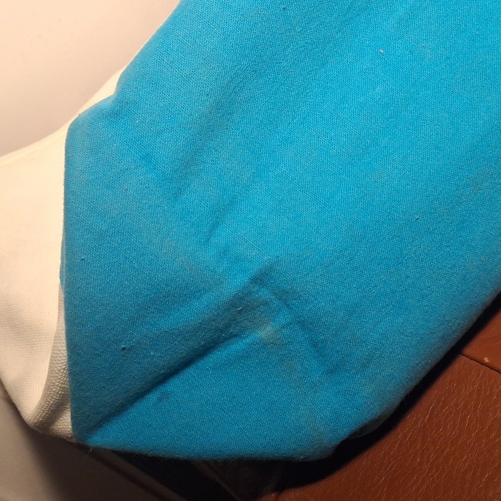 Black Dog Canvas Tote Bag with Blue Accents - Picture 5 of 8